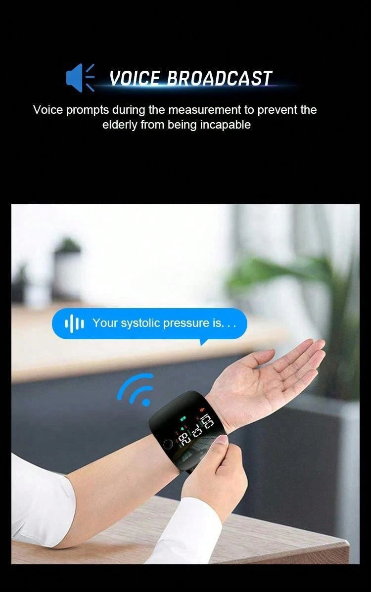 🌟Your Deal: 50% OFF🌟Rechargeable LED Wrist Blood Pressure Monitor - Voice Broadcast