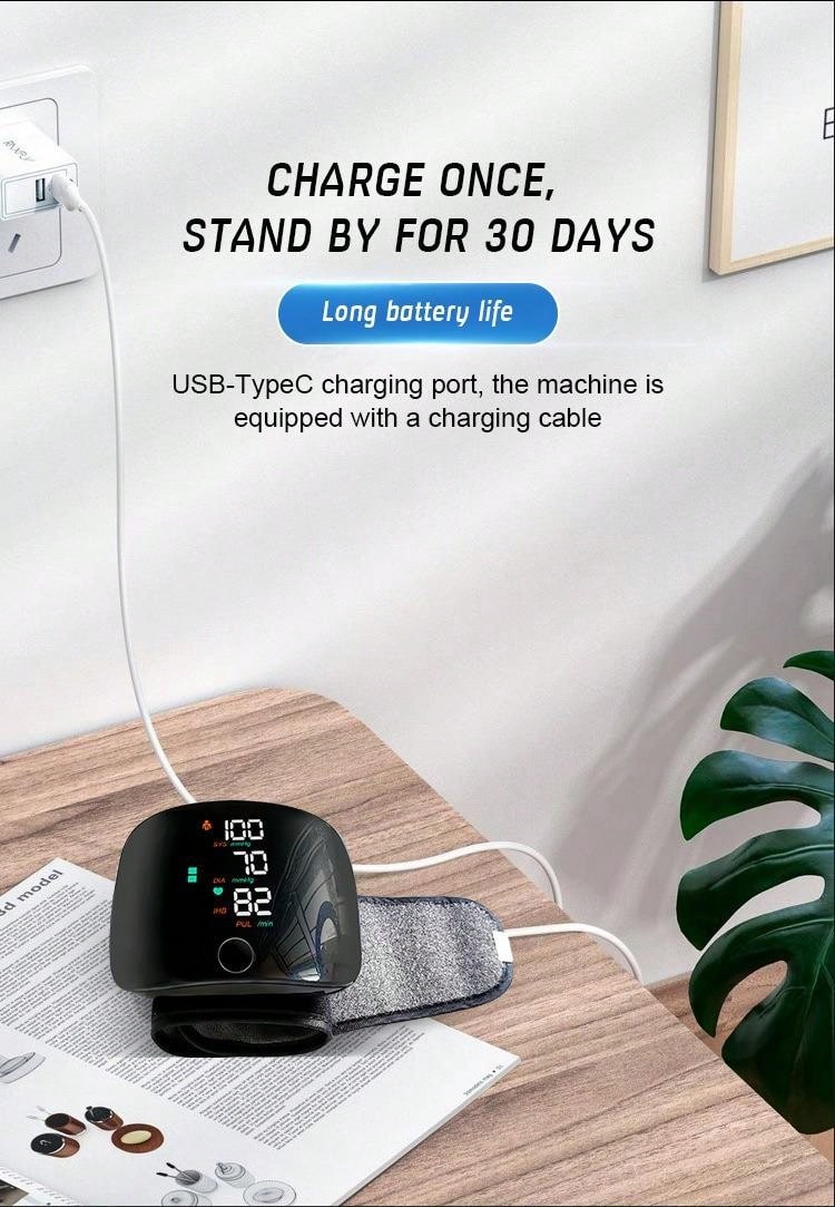 🌟Your Deal: 50% OFF🌟Rechargeable LED Wrist Blood Pressure Monitor - Voice Broadcast