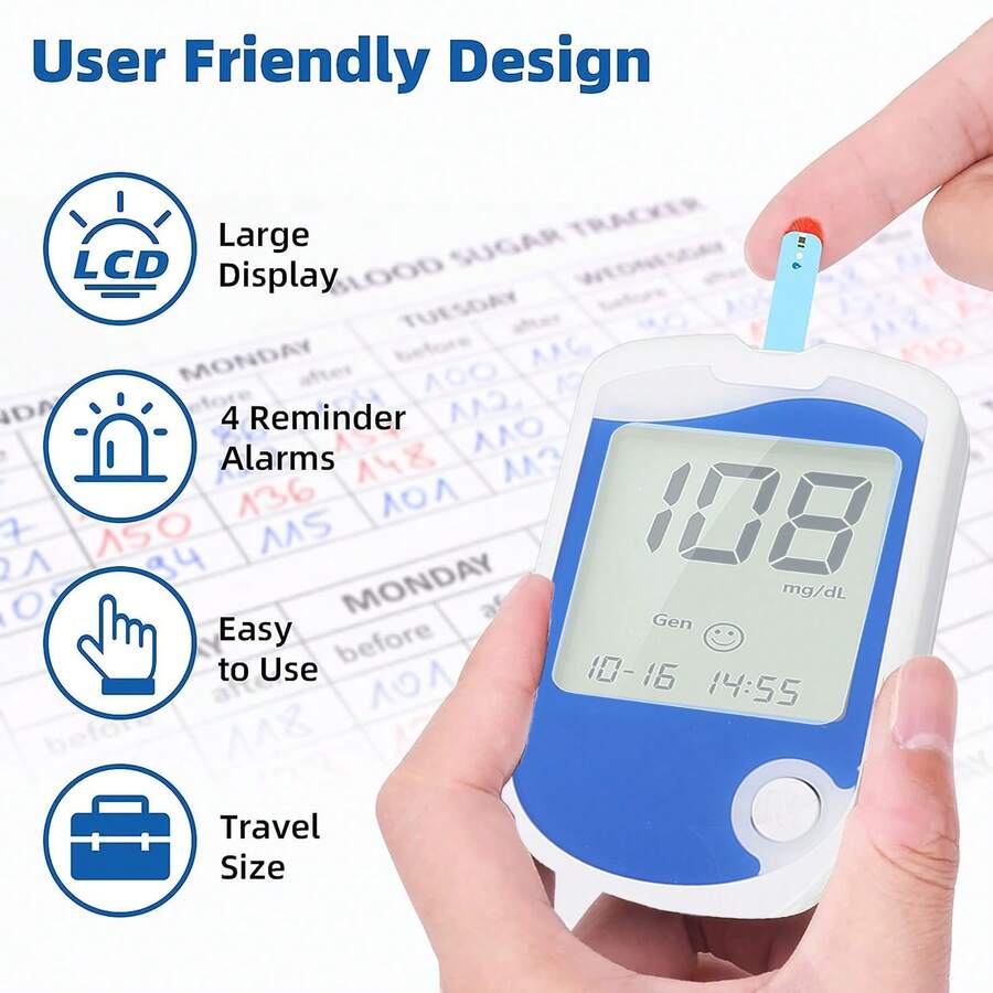 🚨Hot Offer: 50% OFF🚨Blood Glucose Monitor Kit with Large Display – 50 Test Strips