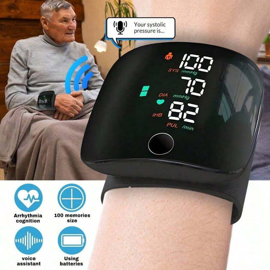 🌟Your Deal: 50% OFF🌟Rechargeable LED Wrist Blood Pressure Monitor - Voice Broadcast