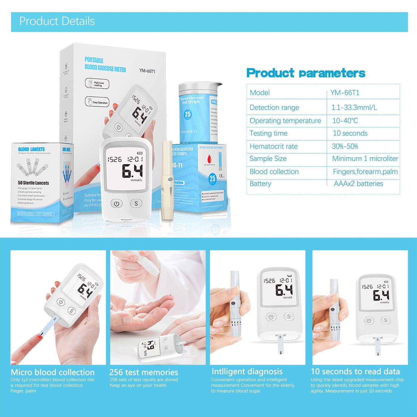 ⏳Limited Stock – 50% OFF⏳Portable Blood Glucose Meter Kit